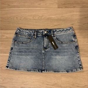 Fashion Nova Blue Denim Micro Mini Skirt